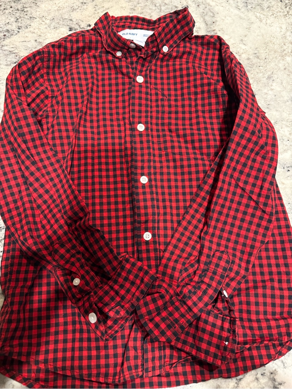 Old Navy Red and Black Check Button-Down Shirt